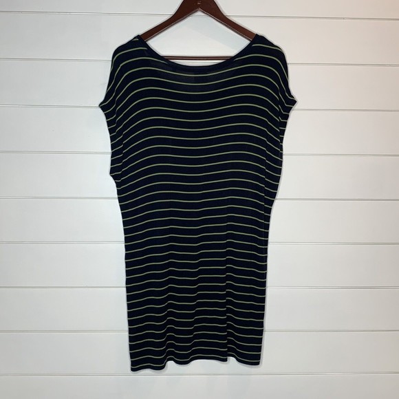 Cabi Medium Tunic Top Island Stripe Ibiza Tee Jersey Knit Hi-Low Blue Green 5333 - Picture 8 of 10